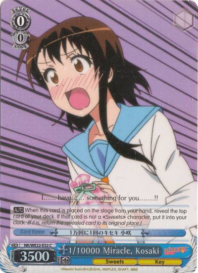 1 10000 Miracle Kosaki Parallel Foil NK/WE22-E32 NISEKOI Extra Booster Card
