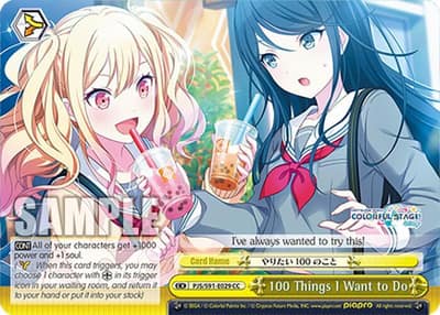 100 Things I Want to Do PJS/S91-E029 CC HATSUNE MIKU: COLORFUL STAGE! Weiss Schwarz card
