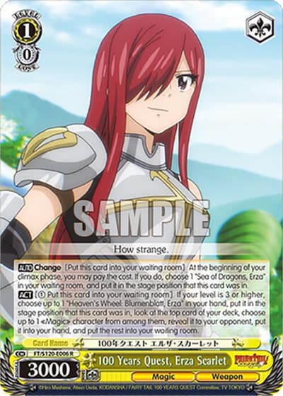 100 Years Quest, Erza Scarlet FT/S120-E006 R FAIRY TAIL 100 YEARS QUEST Weiss Schwarz card