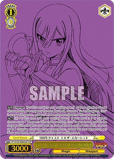 100 Years Quest, Erza Scarlet (SSP) FT/S120-E006SSP SSP FAIRY TAIL 100 YEARS QUEST Weiss Schwarz card