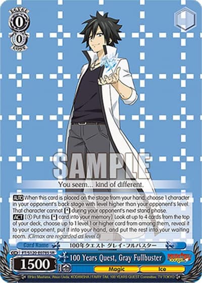 100 Years Quest, Gray Fullbuster (SR) FT/S120-E078S SR FAIRY TAIL 100 YEARS QUEST Weiss Schwarz card