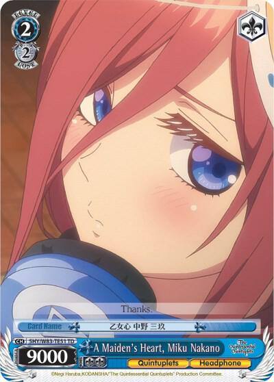 A Maidens Heart Miku Nakano 5HY/W83-TE51 TD The Quintessential Quintuplets Card