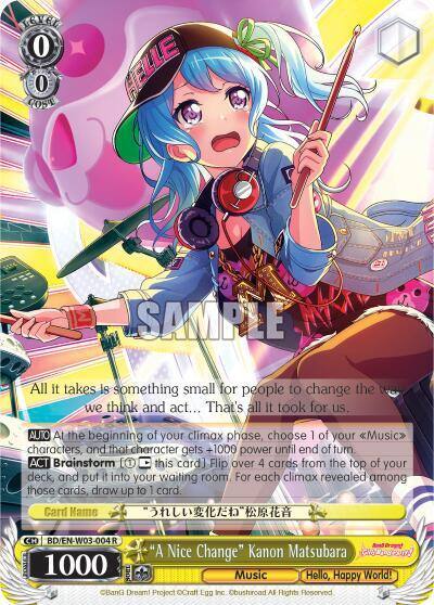 A Nice Change Kanon Matsubara BD/EN-W03-004 R BanG Dream! Girls Band Party! MULTI LIVE Card