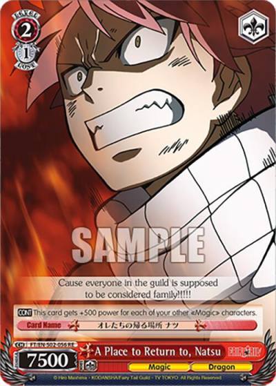A Place to Return to Natsu FT/EN-S02-056 R RE Fairy Tail Chronicle Set Card