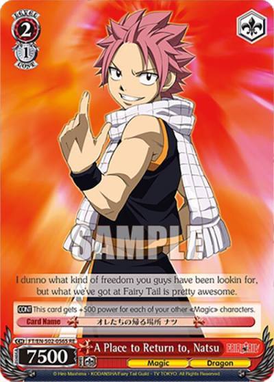 A Place to Return to Natsu SR FT/EN-S02-056S SR RE Fairy Tail Chronicle Set Card