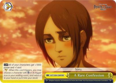 A Rare Confession RRR AOT/SX04-024R RRR Attack On Titan: Final Season Card