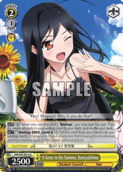 A Scene in the Summer Kuroyukihime AW/S43-E014 U Accel World -Infinite Burst- Card