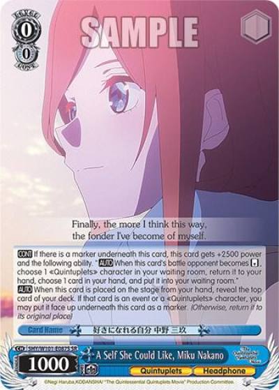 A Self She Could Like Miku Nakano SR 5HY/W101-E087S SR The Quintessential Quintuplets Movie Card