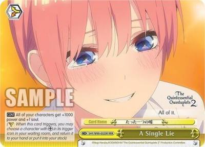 A Single Lie RRR 5HY/W90-E020R RRR The Quintessential Quintuplets 2 Card