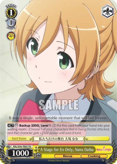 A Stage for Us Only Nana Daiba RSL/S56-TE05 TD Revue Starlight Card