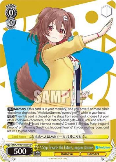 A Step Towards the Future Inugami Korone HOL/W104-E014 U hololive production Vol.2 Card