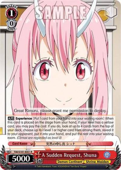 A Sudden Request Shuna TSK/S101-E051 R That Time I Got Reincarnated as a Slime Vol.3 Card