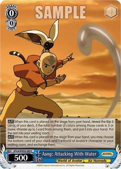 Aang Attacking With Water ATLA/WX04-089 C Avatar: The Last Airbender Card