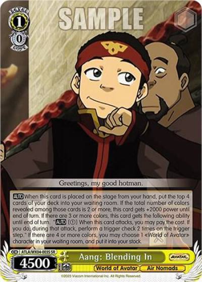 Aang Blending In SR ATLA/WX04-003S SR Avatar: The Last Airbender Card