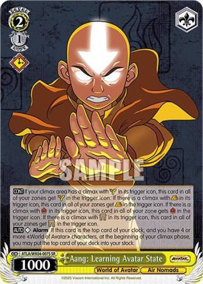 Aang Learning Avatar State SR ATLA/WX04-007S SR Avatar: The Last Airbender Card