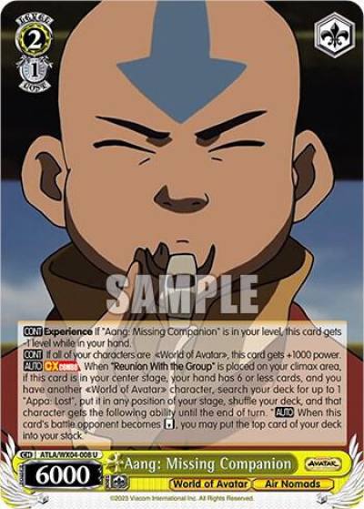 Aang Missing Companion ATLA/WX04-008 U Avatar: The Last Airbender Card