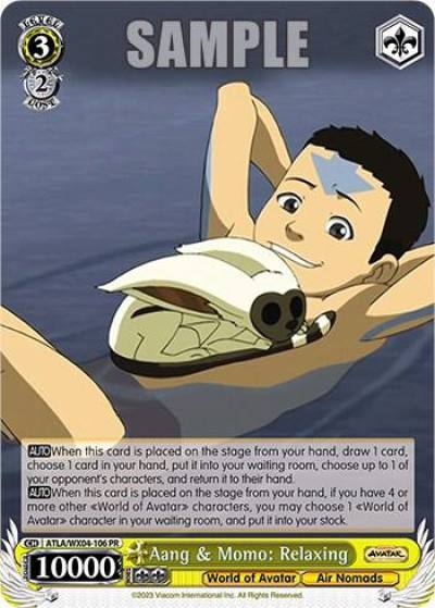 Aang and Momo Relaxing ATLA/WX04-106 PR Avatar: The Last Airbender Card