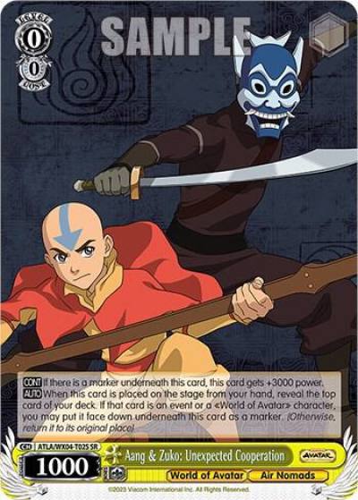 Aang and Zuko Unexpected Cooperation SR ATLA/WX04-T02S SR Avatar: The Last Airbender Card
