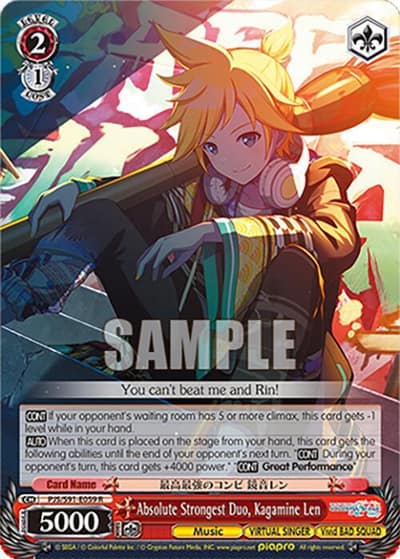 Absolute Strongest Duo, Kagamine Len PJS/S91-E059 R HATSUNE MIKU: COLORFUL STAGE! Weiss Schwarz card