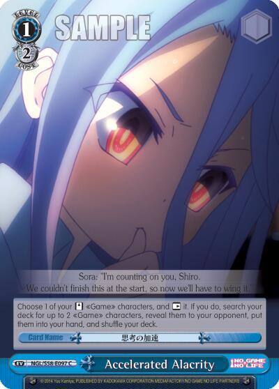 Accelerated Alacrity NGL/S58-E097 C No Game No Life Card