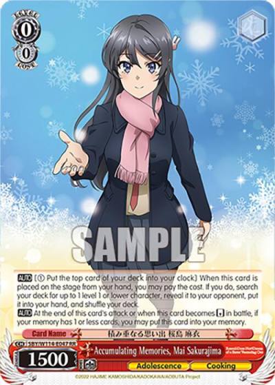 Accumulating Memories Mai Sakurajima SBY/W114-E047 RR Rascal Does Not Dream Series Card