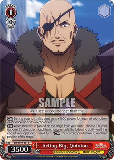 Acting Big Quinton EIS/SX07-034 The Eminence in Shadow Card