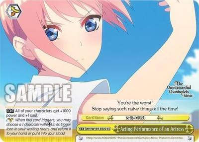 Acting Performance of an Actress 5HY/W101-E022 CC The Quintessential Quintuplets Movie Card
