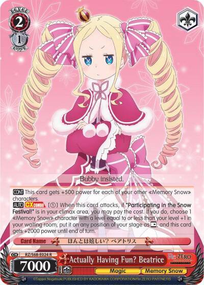 Actually Having Fun Beatrice RZ/S68-E024 R Re:ZERO Memory Snow Card