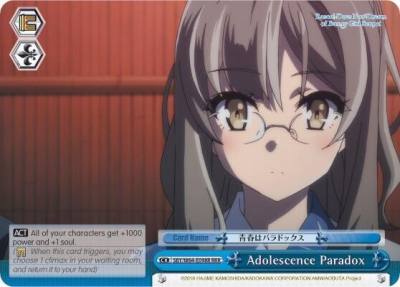 Adolescence Paradox RRR SBY/W64-E098R RRR Rascal Does Not Dream of Bunny Girl Senpai Card