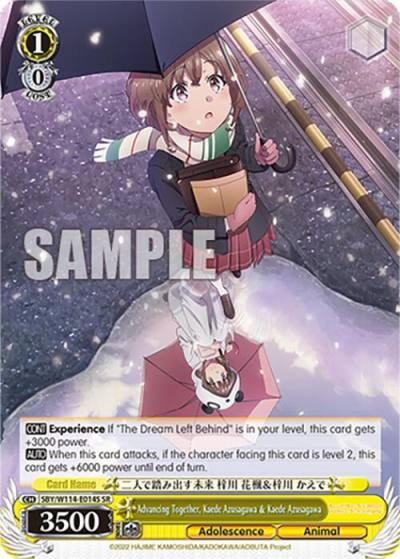 Advancing Together Kaede Azusagawa and Kaede Azusagawa SR SBY/W114-E014S SR Rascal Does Not Dream Series Card