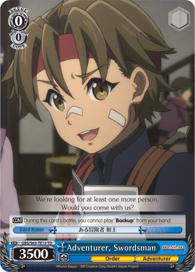 Adventurer Swordsman GBS/S63-TE15 TD Goblin Slayer Card