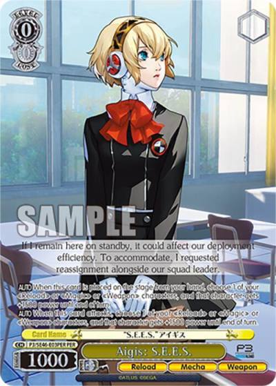 Aigis SEES PER P3/SE46-E03PERPER Persona 3 Reload Premium Booster Card