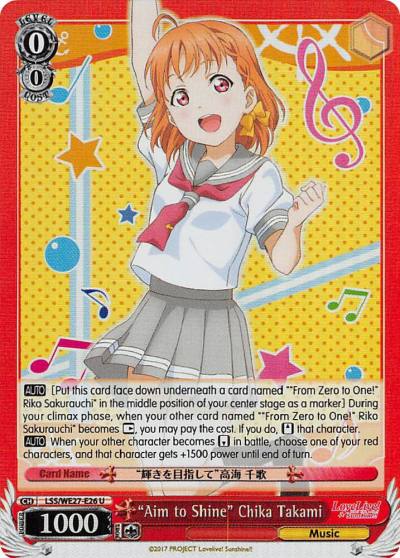 Aim to Shine Chika Takami LSS/WE27-E26 U Love Live! Sunshine!! Extra Booster Card