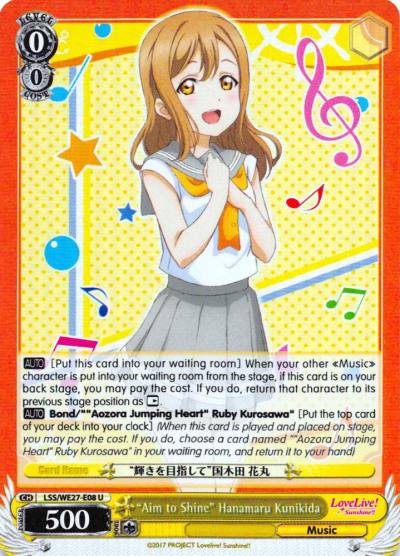 Aim to Shine Hanamaru Kunikida Parallel Foil LSS/WE27-E08 U Love Live! Sunshine!! Extra Booster Card
