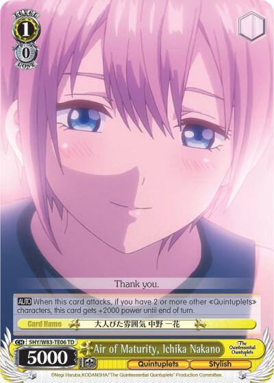 Air of Maturity Ichika Nakano 5HY/W83-TE06 TD The Quintessential Quintuplets Card