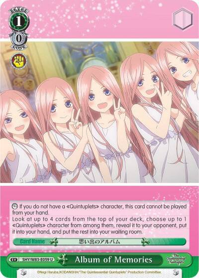 Album of Memories 5HY/W83-E059 U The Quintessential Quintuplets Card
