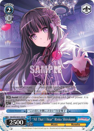 All That I Hear Rinko Shirokane BD/EN-W03-095 R BanG Dream! Girls Band Party! MULTI LIVE Card