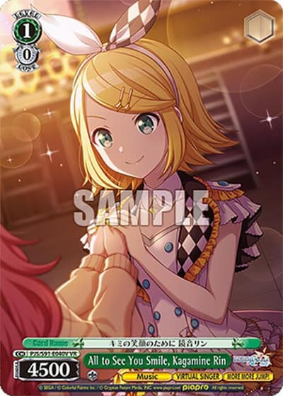 All to See You Smile, Kagamine Rin (VR) PJS/S91-E040V VR HATSUNE MIKU: COLORFUL STAGE! Weiss Schwarz card
