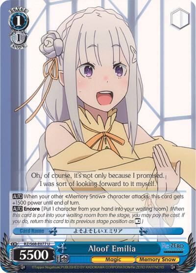 Aloof Emilia RZ/S68-E077 U Re:ZERO Memory Snow Card