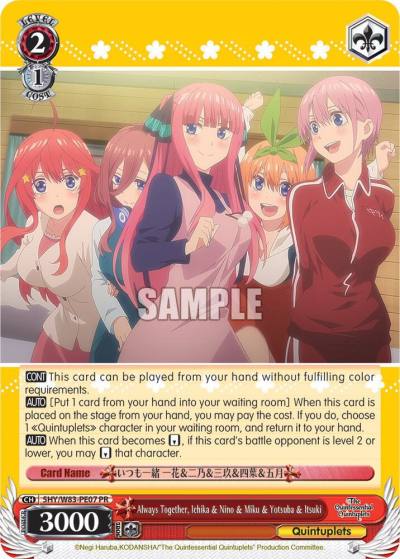 Always Together Ichika and Nino and Miku and Yotsuba and Itsuki 5HY/W83-PE07 PR The Quintessential Quintuplets Card