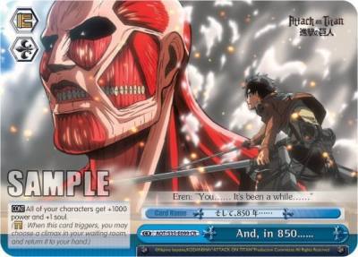 And in 850…… AOT/S35-E099 CR Attack on Titan Card
