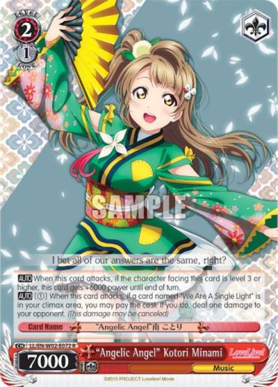 Angelic Angel Kotori Minami LL/EN-W02-E072 R Love Live! DX Vol.2 Card