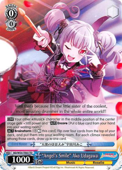 Angels Smile Ako Udagawa BD/W54-TE03 TD BanG Dream! Girls Band Party! Card