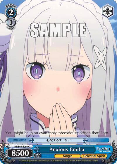 Anxious Emilia RZ/S46-E093 C Re:ZERO Card