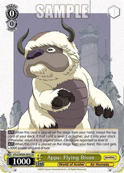 Appa Flying Bison SR ATLA/WX04-005S SR Avatar: The Last Airbender Card
