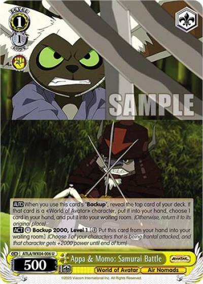 Appa and Momo Samurai Battle ATLA/WX04-006 U Avatar: The Last Airbender Card