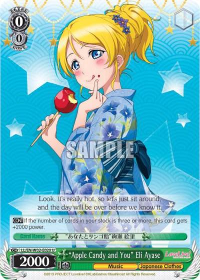 Apple Candy and You Eli Ayase LL/EN-W02-E020 U Love Live! DX Vol.2 Card
