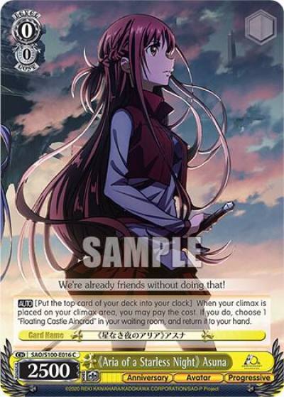 Aria of a Starless Night Asuna SAO/S100-E016 C Sword Art Online Animation 10th Anniversary Card