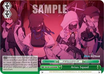 Arius Squad RRR BAV/W112-E076R RRR Blue Archive Card