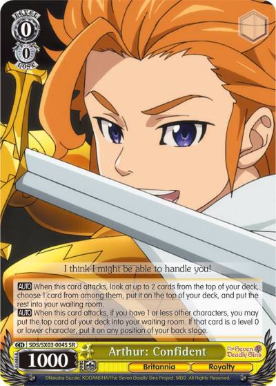 Arthur Confident SR SDS/SX03-004S SR The Seven Deadly Sins Card